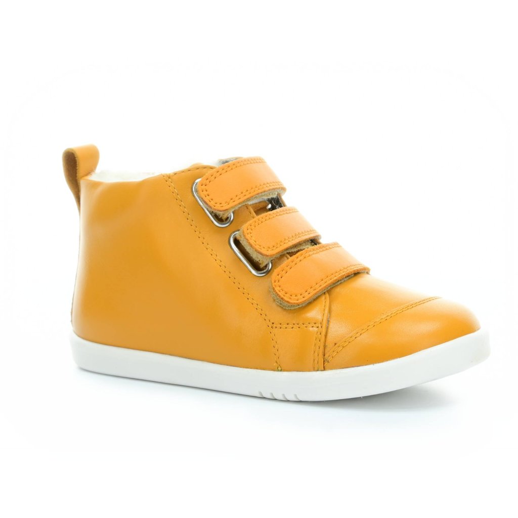 Bobux Hi Court Switch Arcitc Butterscotch (White/Smoke) gelbe gefütterten Stiefeletten