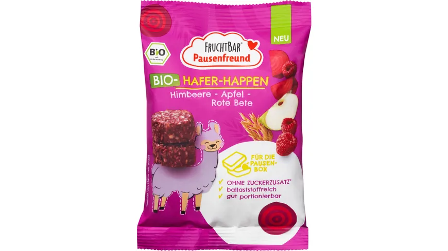 FRUCHTBAR Pausenfreund Bio-Hafer-Happen Himbeere Apfel Rote Bete 80 g