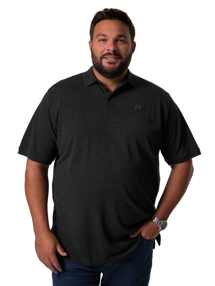 Men Plus Poloshirt in schwarz günstig kaufen