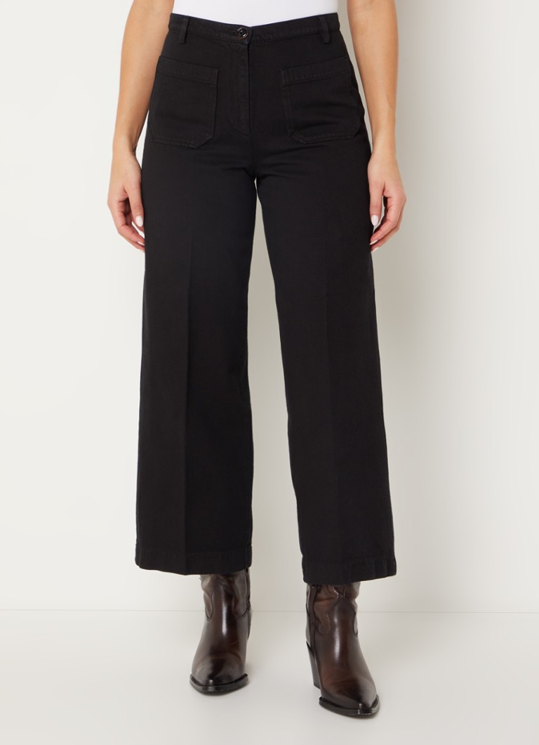 Blugi Sessùn Aldricks, crop, cu talie medie, cu croială largă, într-o culoare strălucitoare.