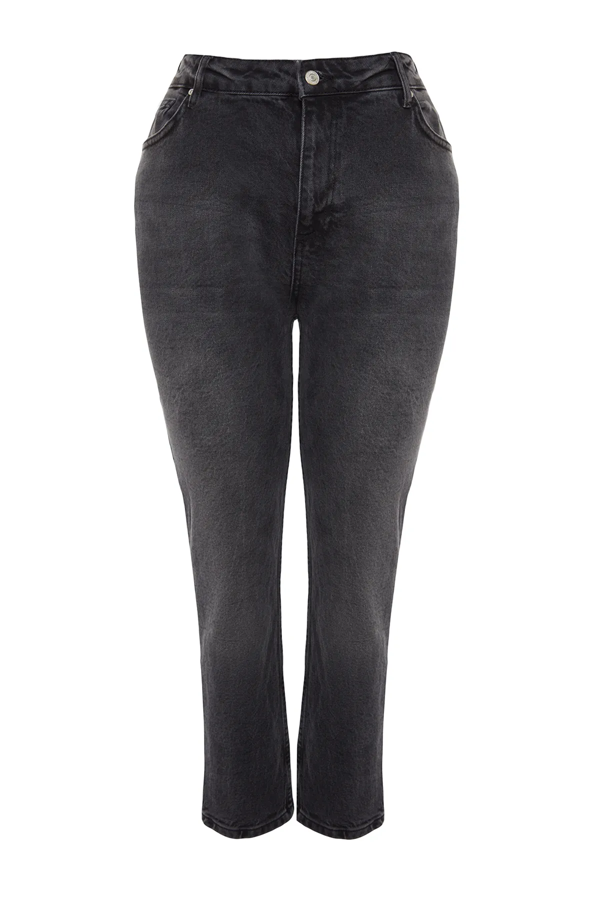 Trendyol Curve  Schwarze High-Bel-Mom-Jeans TBBAW24CJ00050