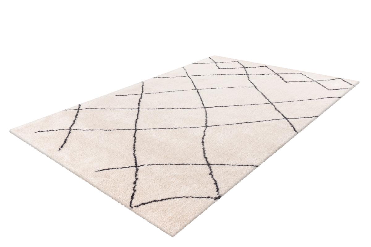 megusta Retro Hochflor Teppich Elfenbein 80cm x 150cm