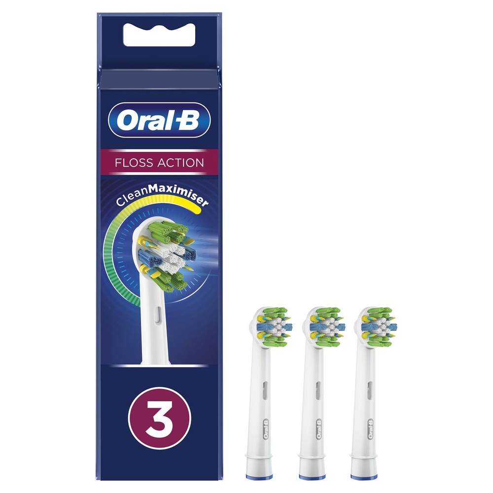 oral-b Oral-B FlossAction Brossette Avec CleanMaximiser, 3 Brossettes De Rechange