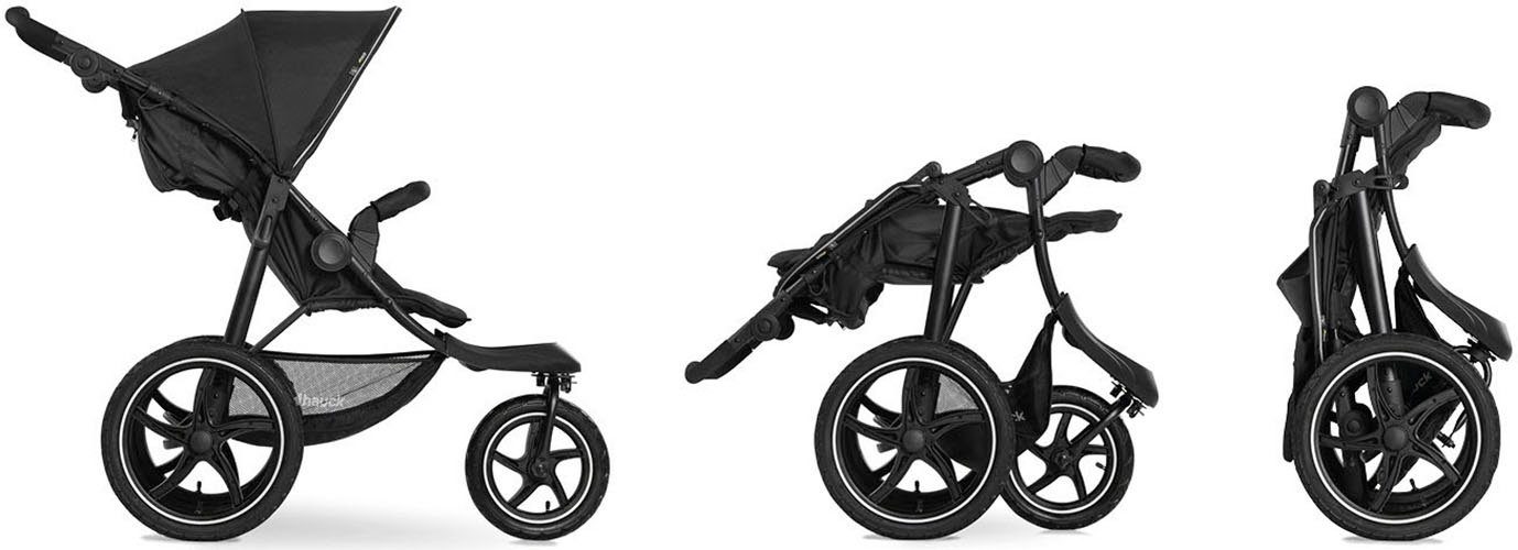 Hauck Dreirad-Kinderwagen Runner 2, black, Kinderwagen, Jogger mit schwenk- und feststellbarem Vorderrad