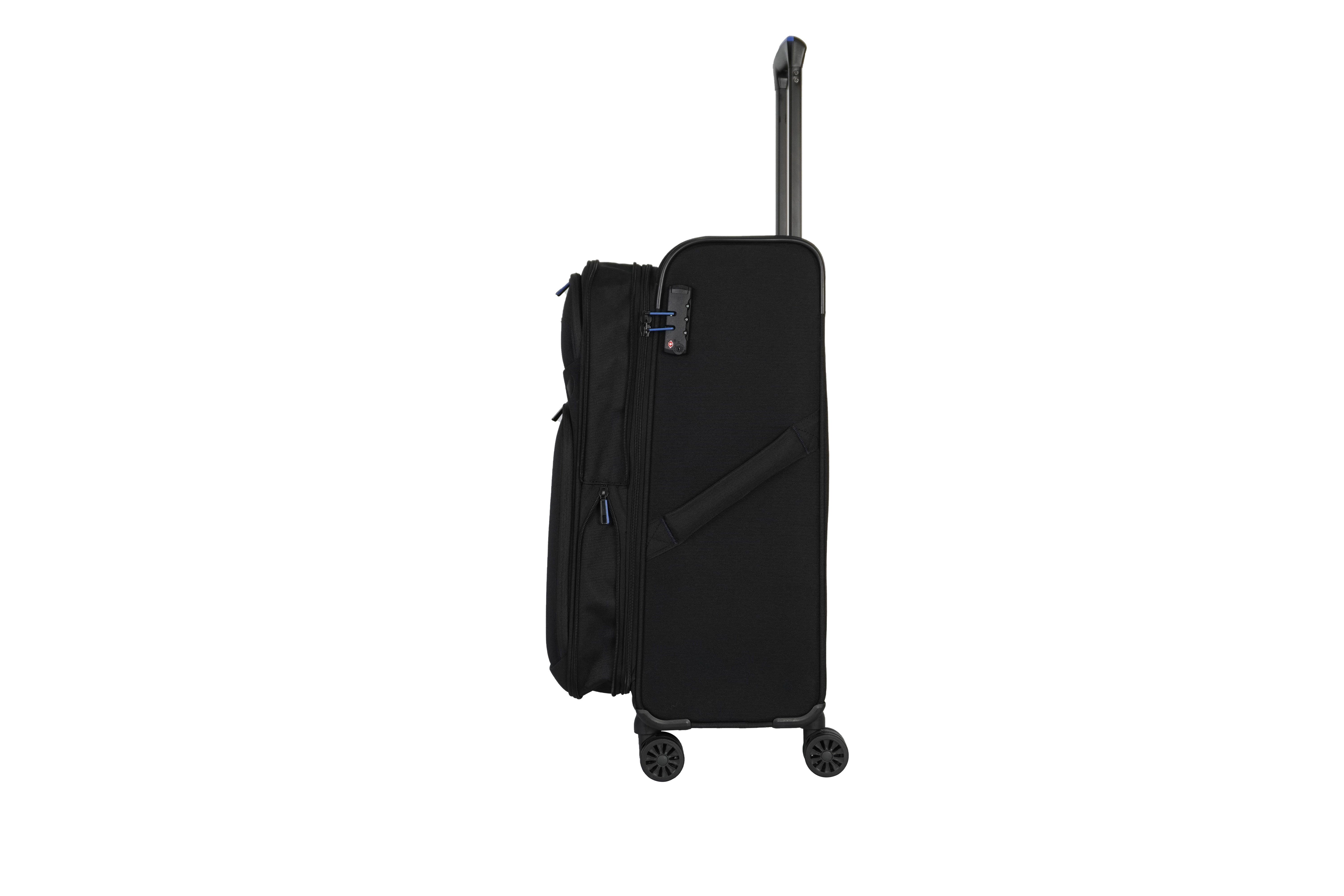 Verage Weichgepäck-Trolley Breeze, 4 Rollen, TSA-Zahlenschloss, Reisekoffer, erweiterbar, schwarz