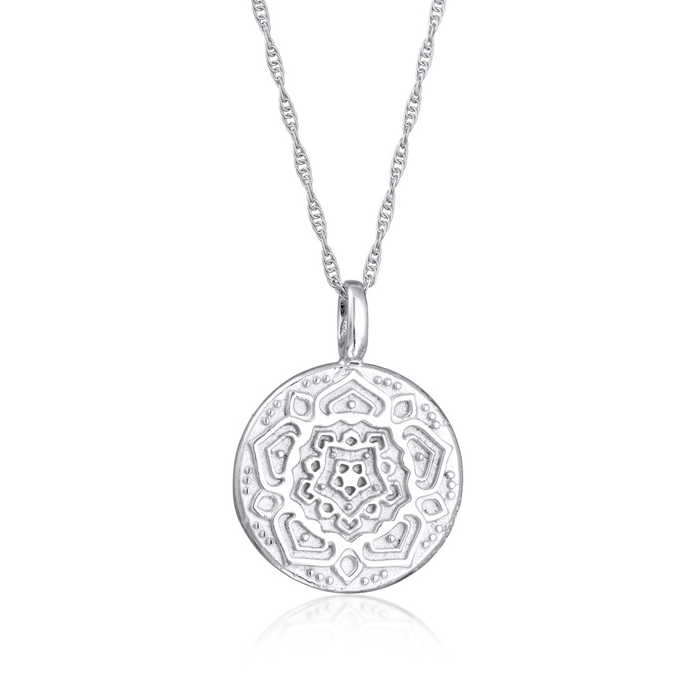 Elli Elli Collier Femmes pendentif Mandala rond en argent sterling 925 Bijoux