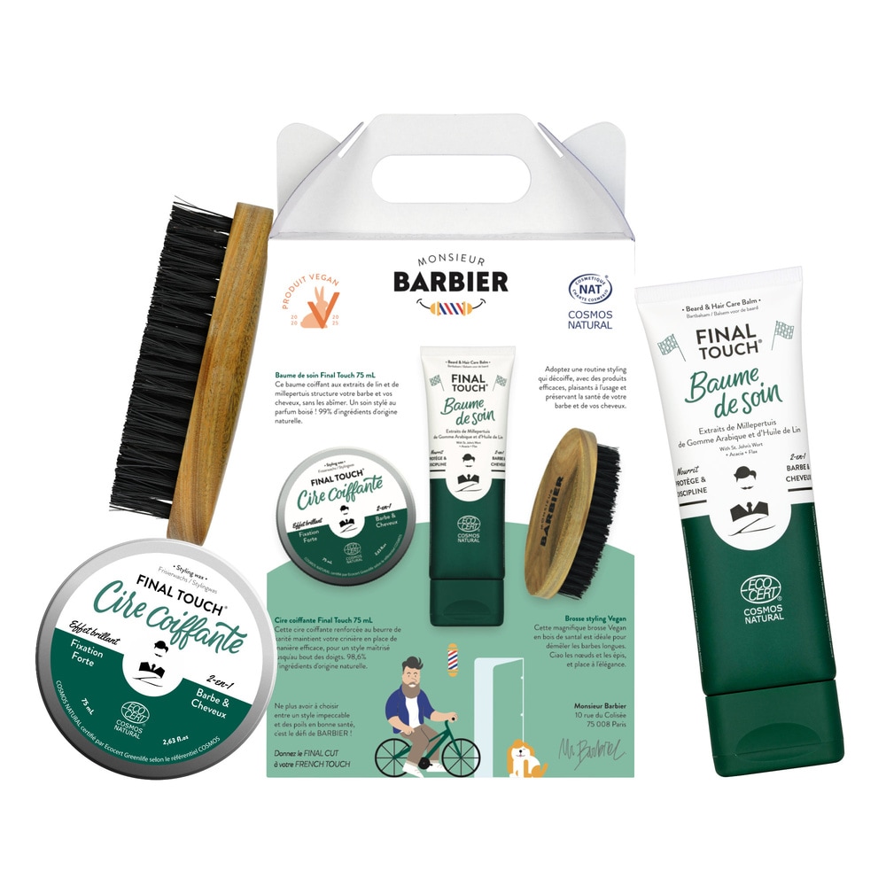 Monsieur Barbier Coffret Perfect Style pour Homme Coffret Cadeau de Soins Coiffants pour Hommes