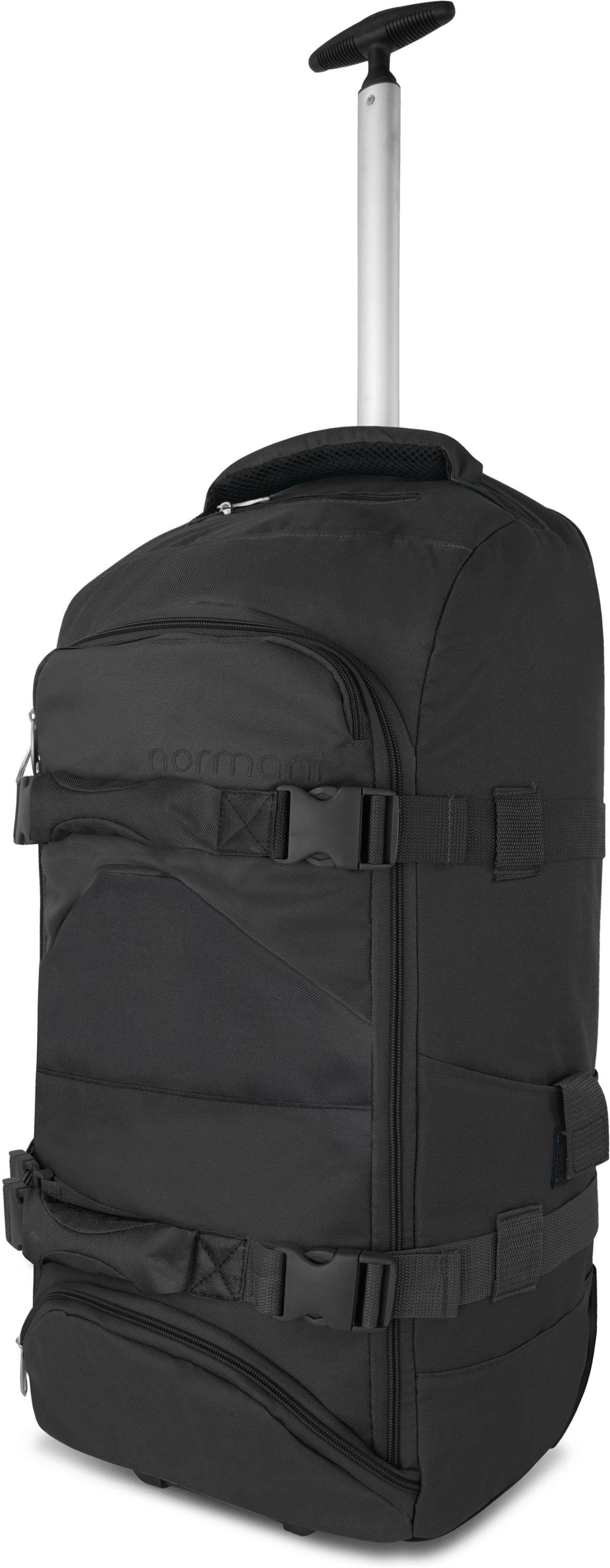 normani Reisetasche Reisetasche mit Rollen und Rucksackfunktion, Reise-Trolley mit 5 Fächern und 90L