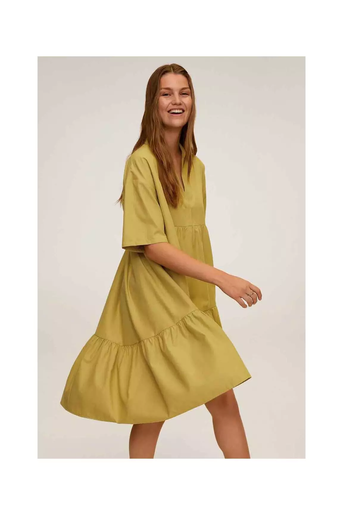 Mango Robes Courtes Femme couleur vert