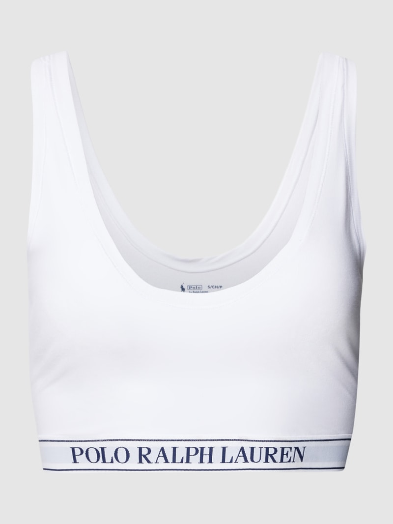Bralette mit Label-Stitching in weiß