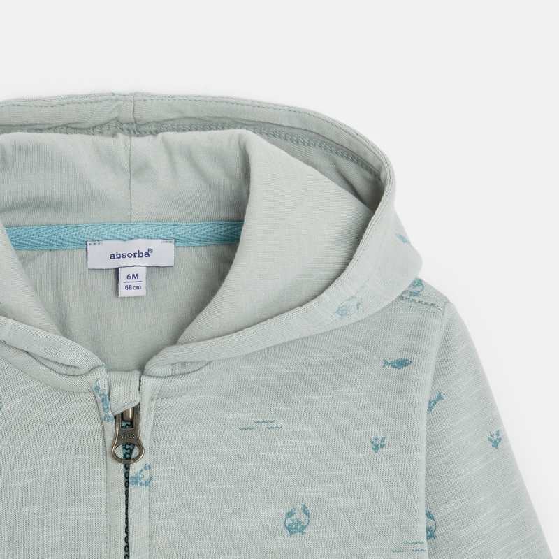 Sweat zippé bébé garçon en molleton bleu Absorba