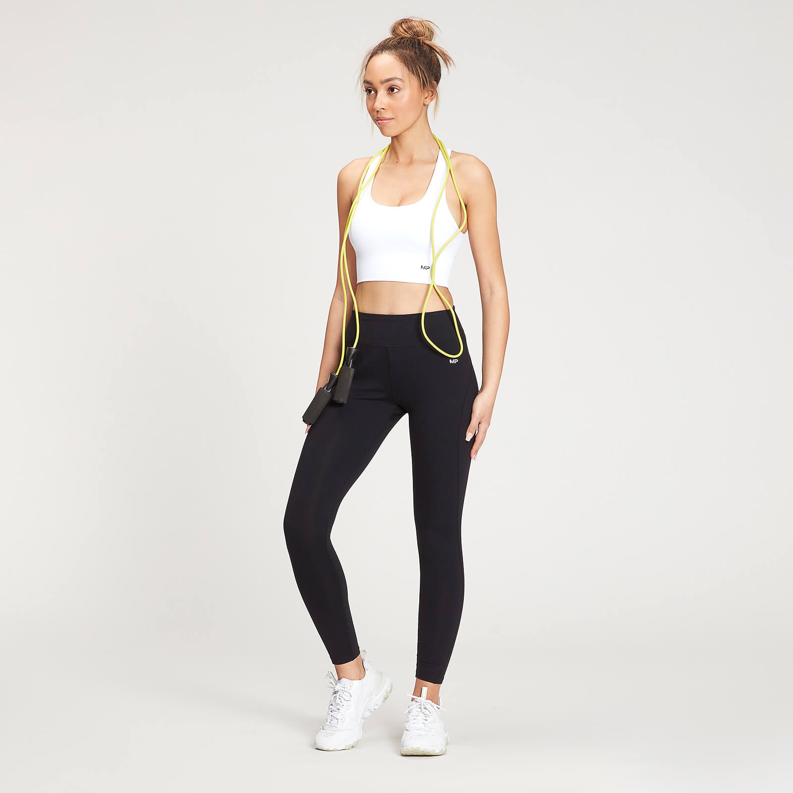 Brassière de sport à dos croisé sans coutures MP Shape Seamless pour femmes – Blanc