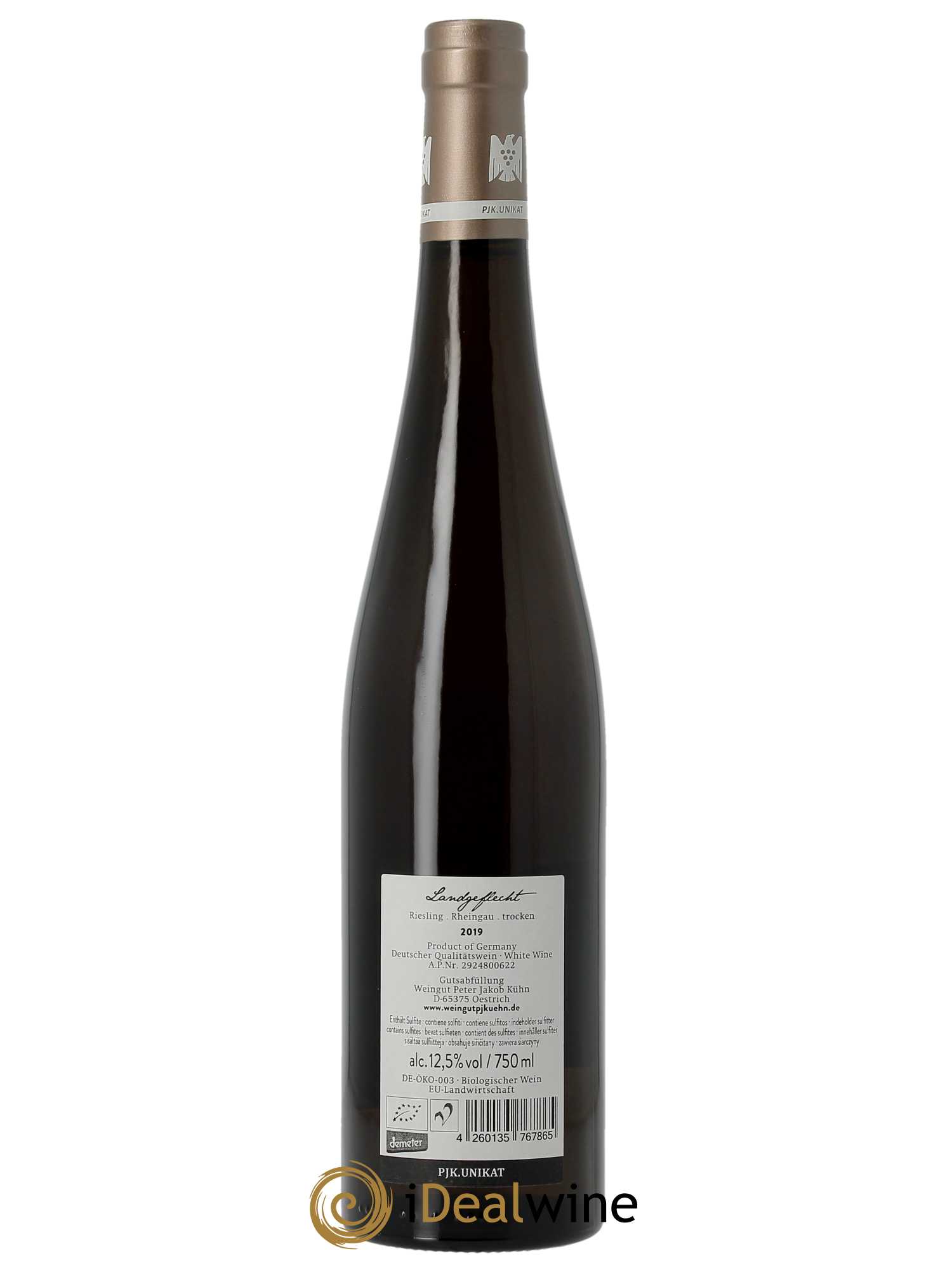 Rheingau Peter Jakob Kühn Riesling landgeflecht Unikat  2019 - Lot de 1 Bouteille