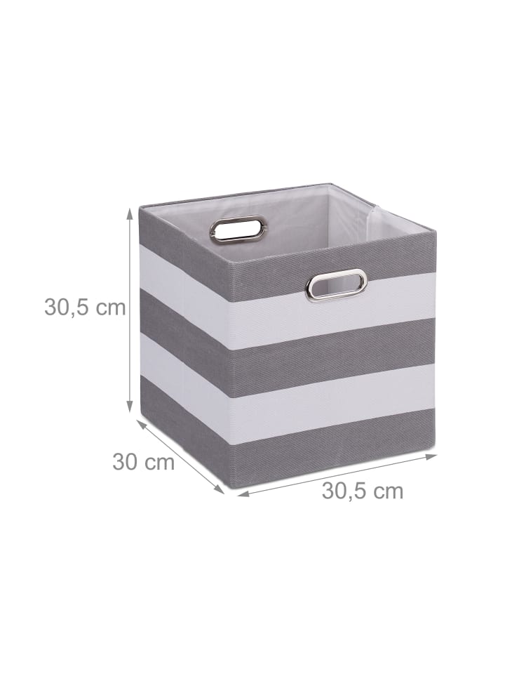 relaxdays 2 x Aufbewahrungsbox in Grau/ Weiß - (B)30,5 x (H)30,5 x (T)30 cm günstig kaufen onesize