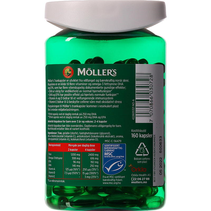 Möller's Möller`s trankapsler Omega -3 160 stk