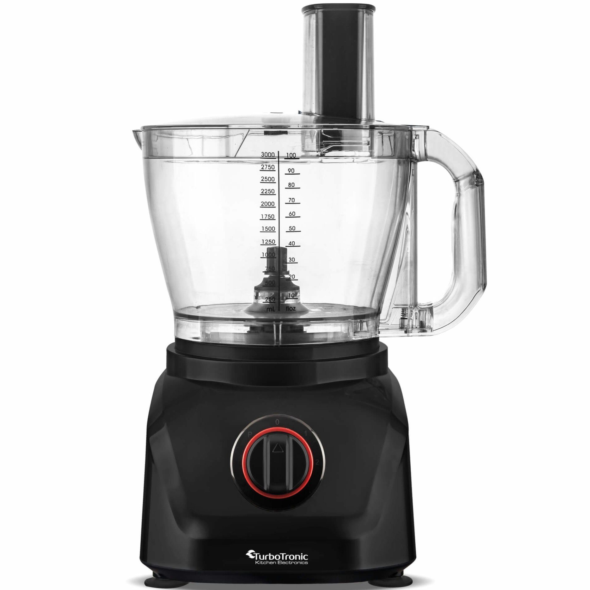 TurboTronic by Z-Line Küchenmaschine Food Processor mit Standmixer 3L Behälter 1,5L Glaskaraffe, 1900 W, 3 l Schüssel, Raspelscheiben Zitruspresse Zerkleinerer Eiscrusher Power
