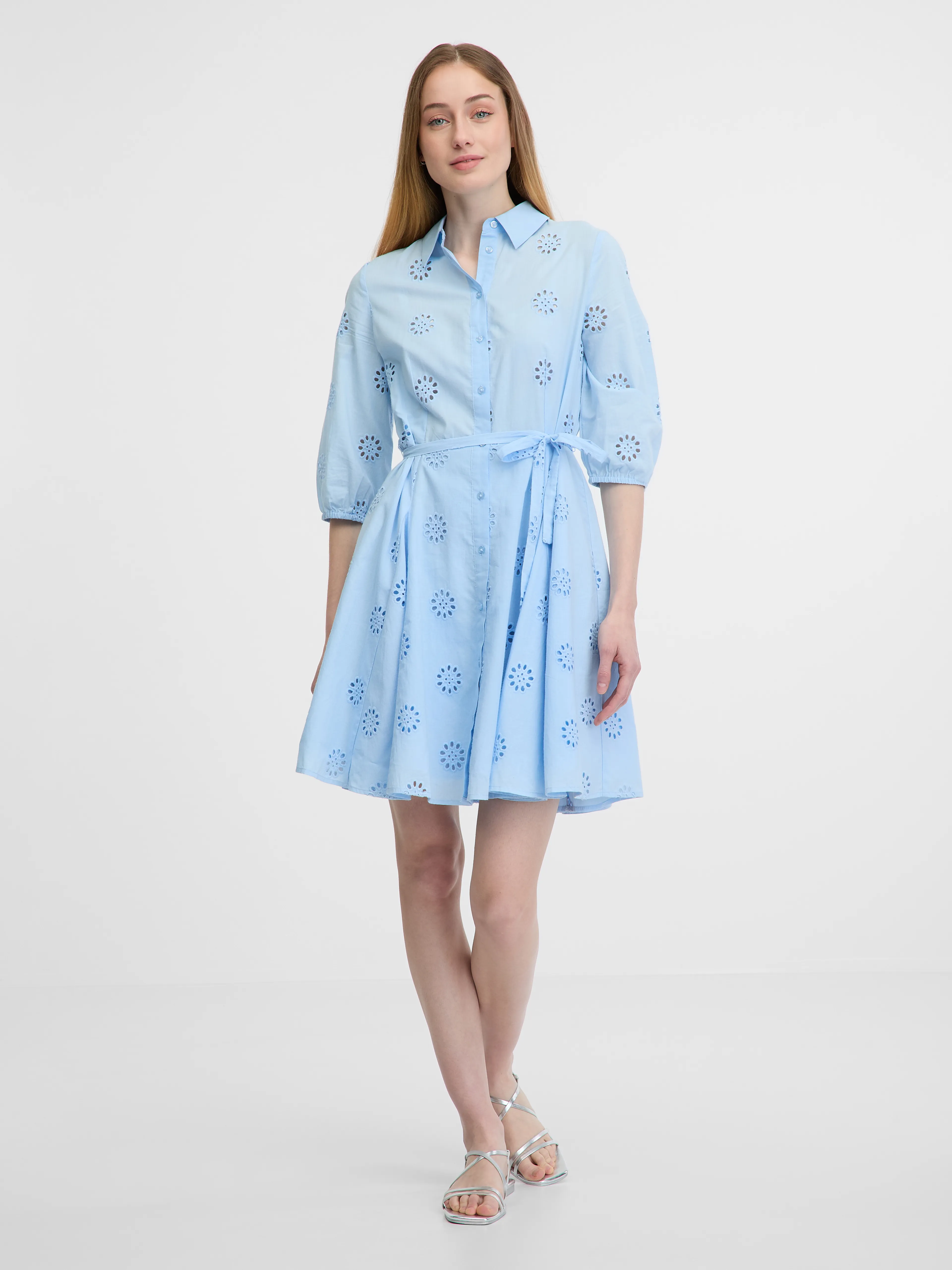 Blaues Damen-Hemdkleid ORSAY