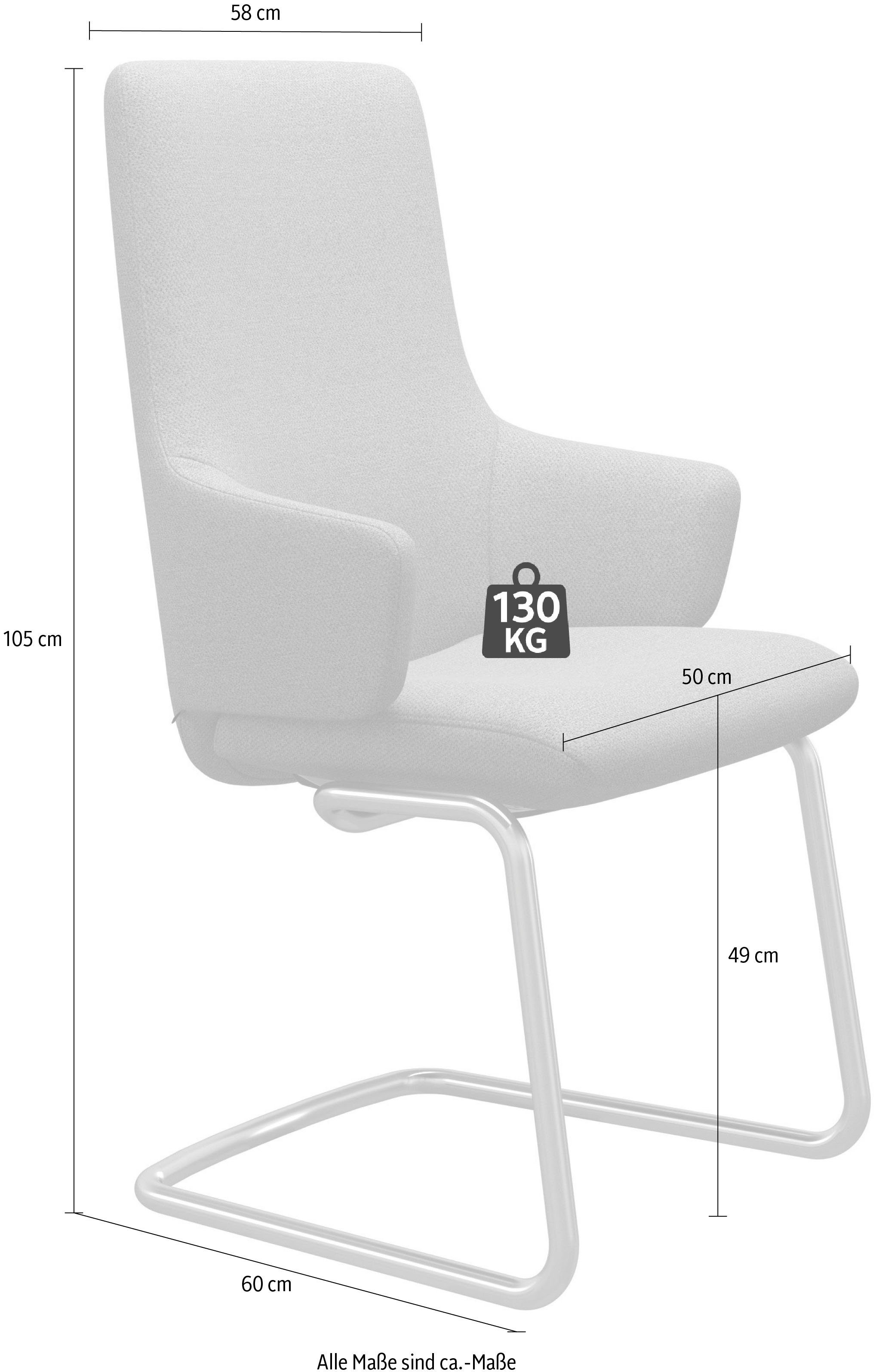 Stressless® Polsterstuhl Laurel, High Back mit Armlehne, Größe L, mit Beinen aus Stahl in Chrom matt