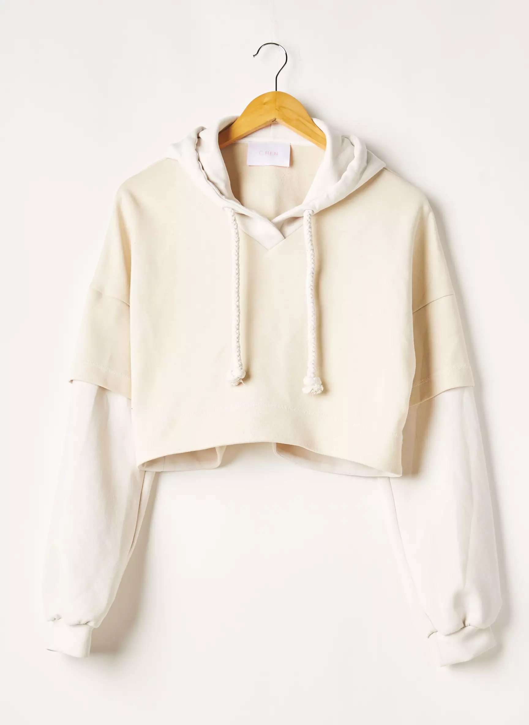 C Ren Sweat Capuche Femme couleur beige