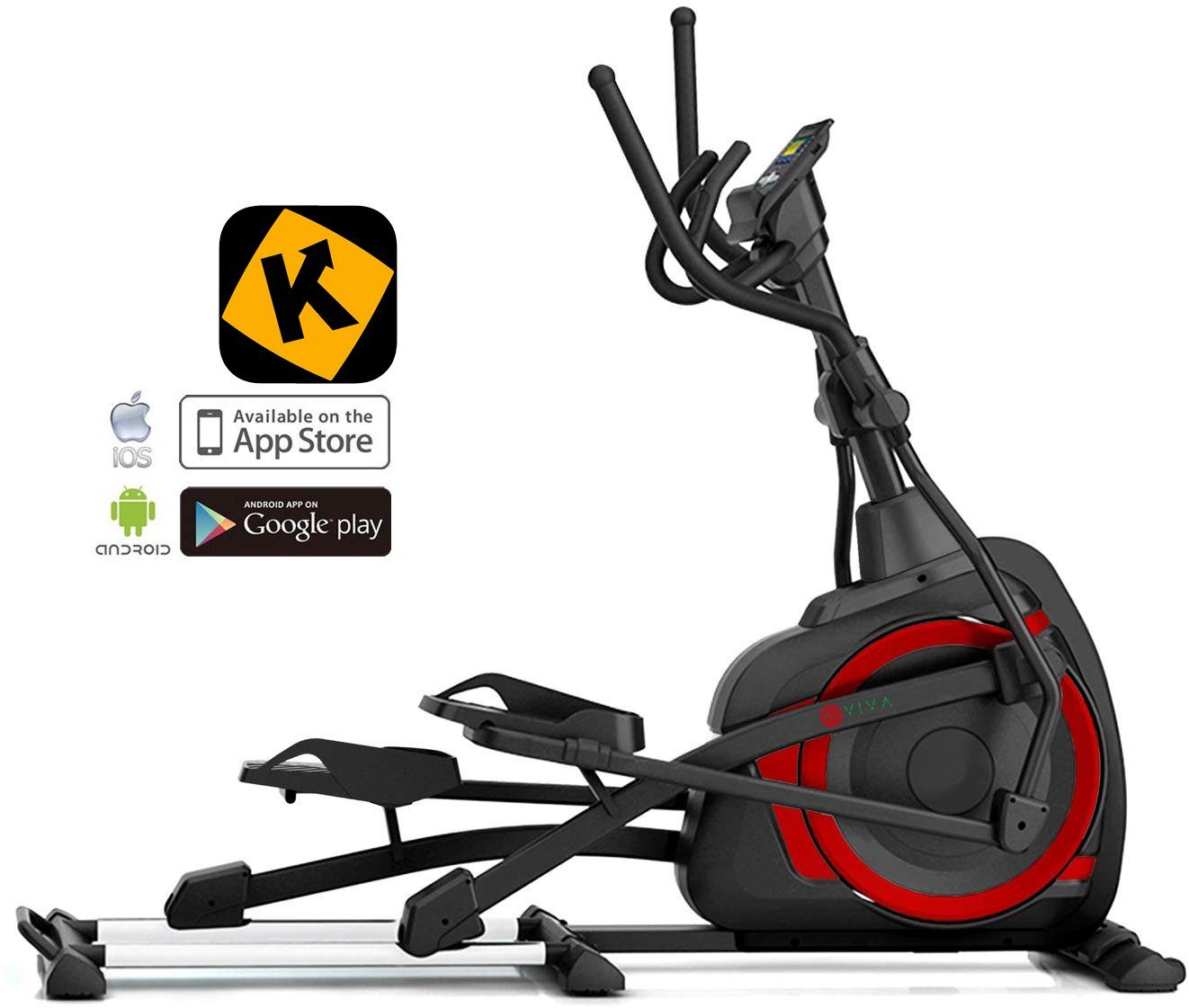 AsVIVA Ellipsentrainer-Ergometer AsVIVA E4 Pro Bluetooth, LED Display mit Tablet- bzw. Smartphonehalterung, App kompatibel