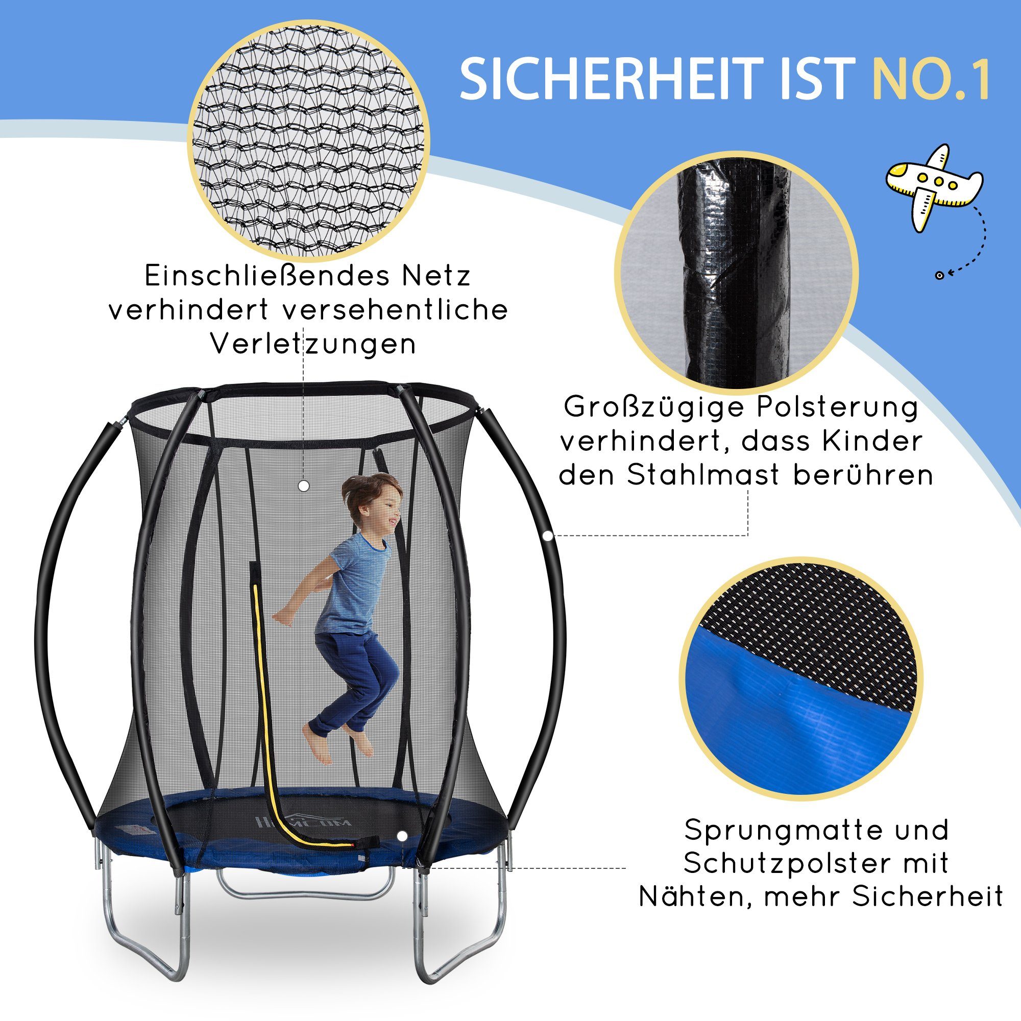 HOMCOM Gartentrampolin Trampolin