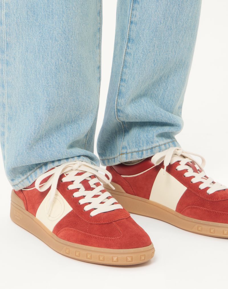 Baskets basses Upvillage en cuir fendu et cuir de veau nappa