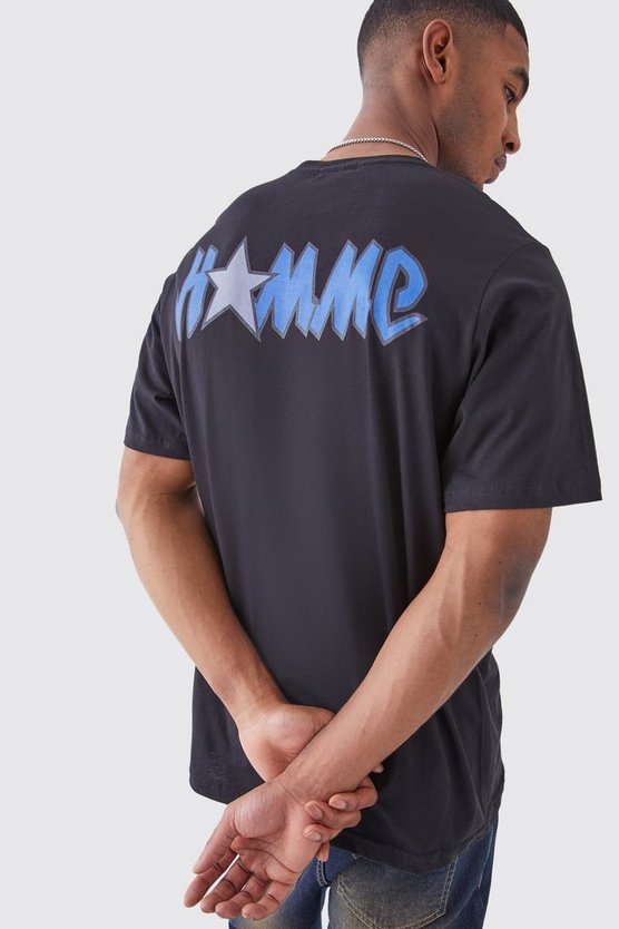 Tall T-Shirt mit Homme Print