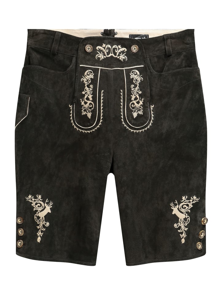 Men Plus Lederhose in olive günstig kaufen