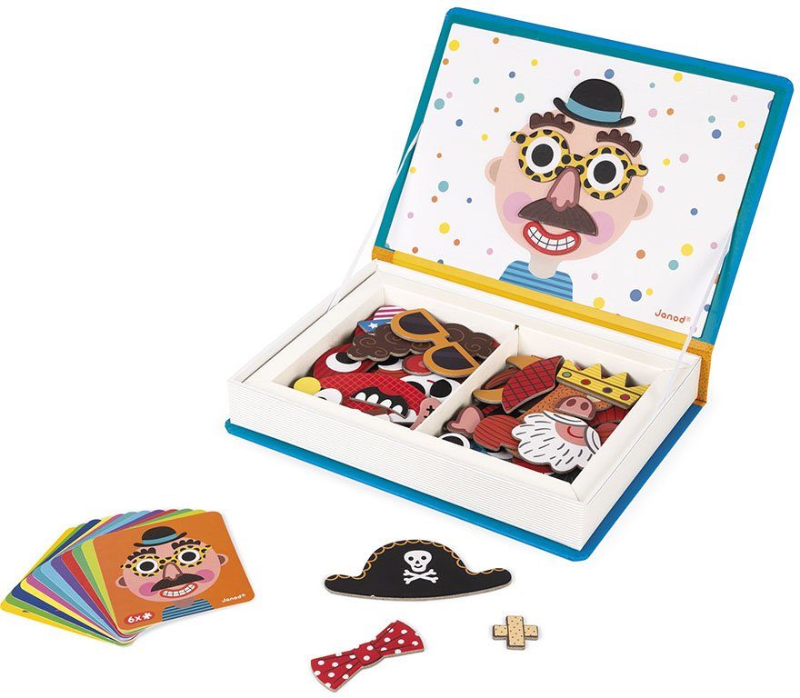 Janod Lernspielzeug Magnetbuch - Crazy Face Boys