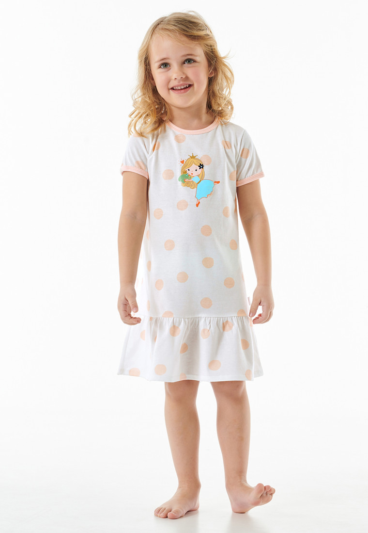 Nachthemd kurz Punkte Prinzessin off-white - Casual World