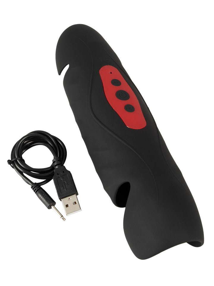 Rebel Masturbator mit Vibration Penis Trainer with 3 Point Stimulation in schwarz günstig kaufen 22 cm