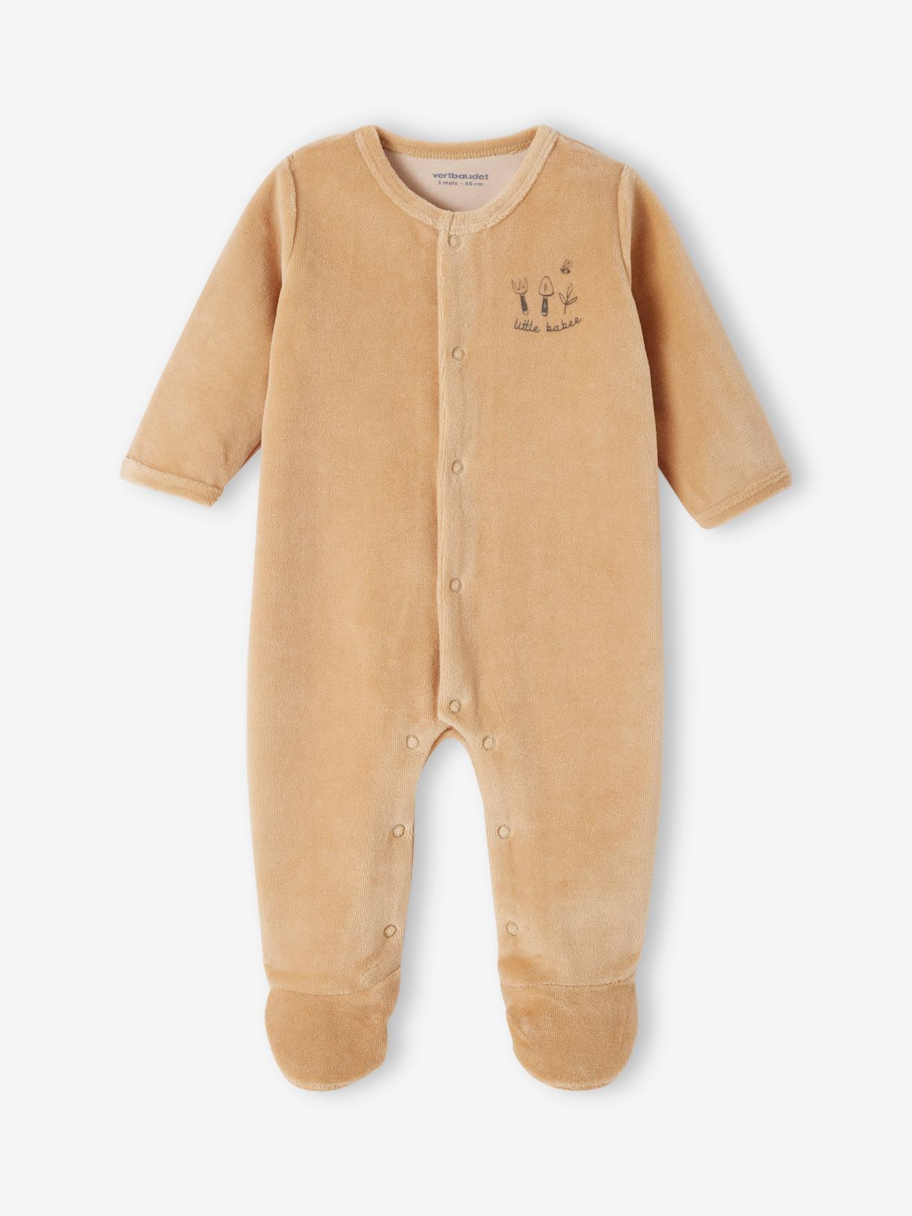 Lot de 2 dors-bien bébé en velours ouverture naissance cappuccino