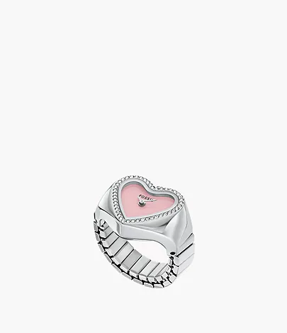 Fossil Ringuhr 2-Zeiger-Werk Edelstahl