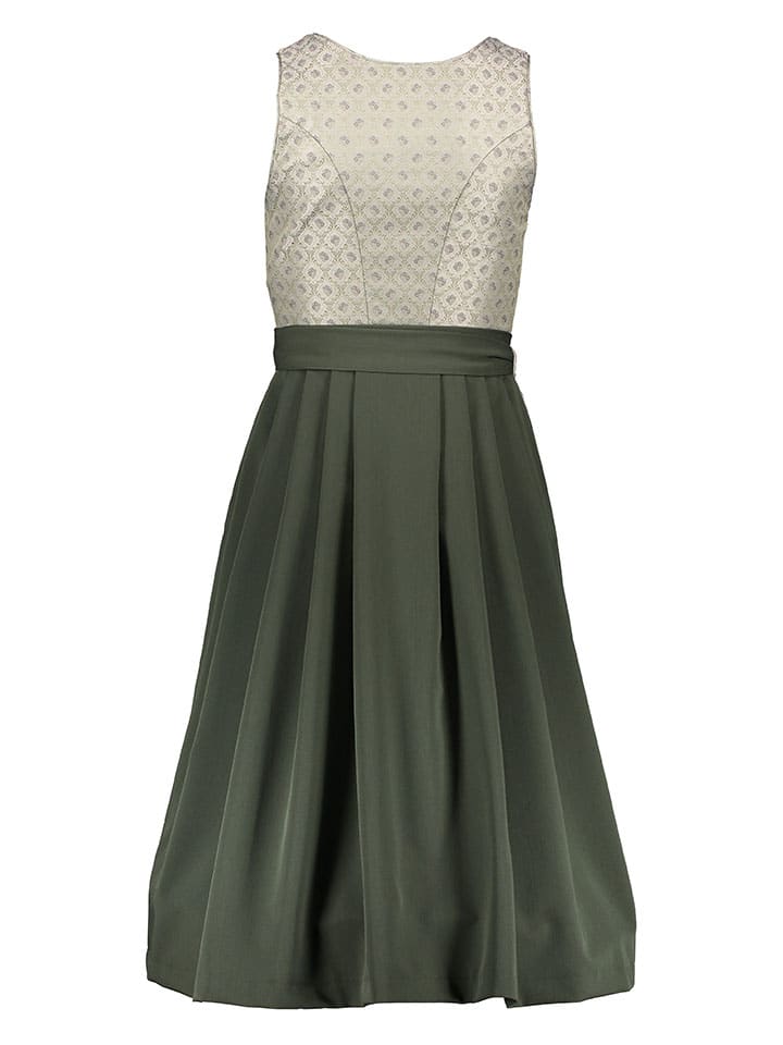 Turi Landhaus Dirndl in Oliv/ Beige günstig kaufen