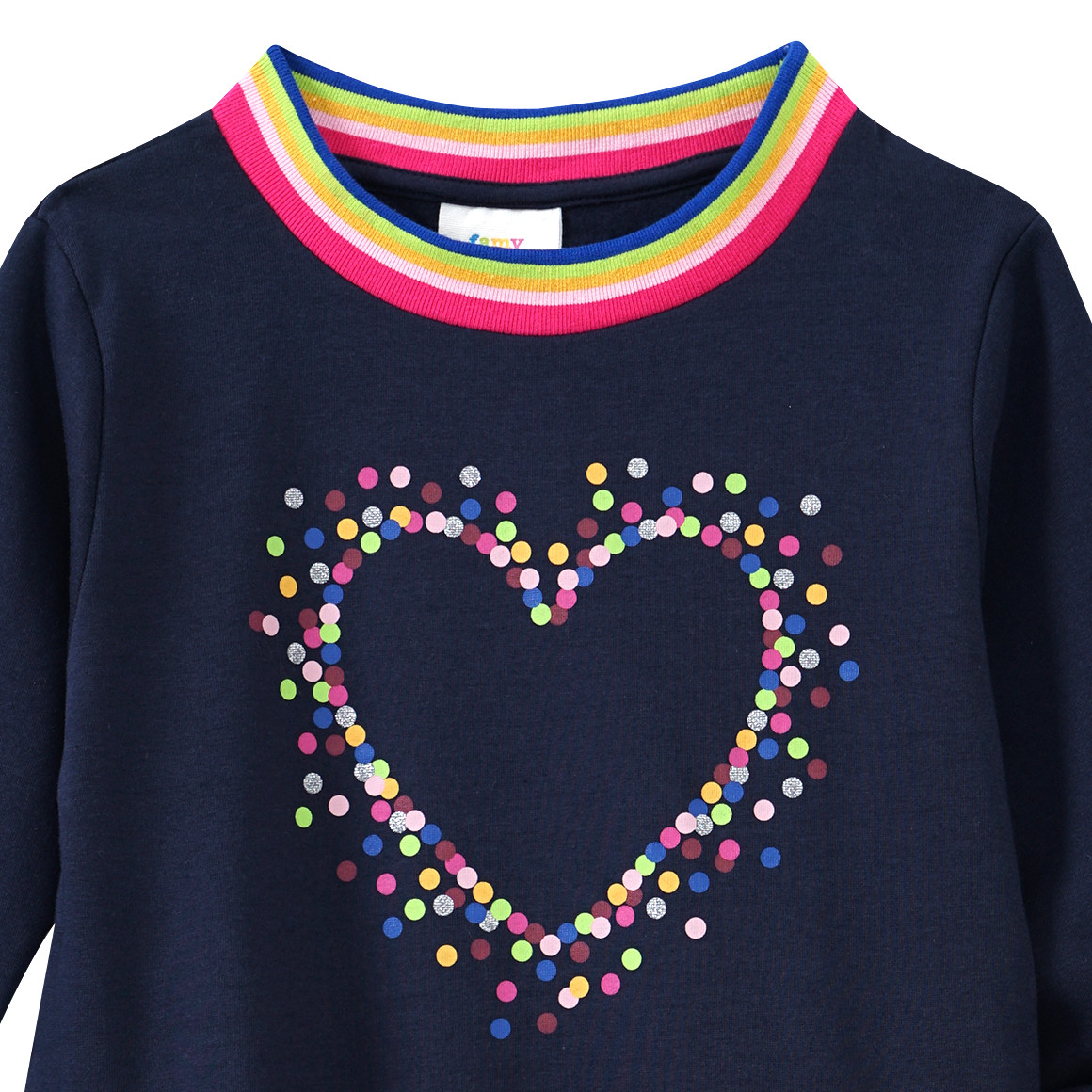 Mädchen Sweatkleid mit bunten Akzenten