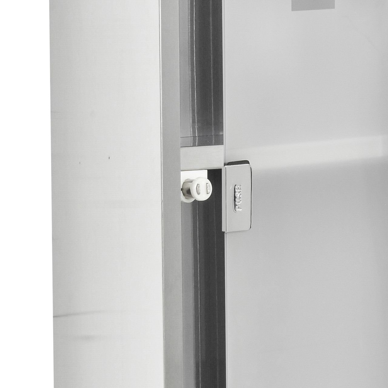 kleankin Medizinschrank Arzneischrank Erste-Hilfe-Schrank mit Schloss 3 Fächer Mattglas 430 Edelstahl gehärtete Glastür Silber 20 x 12 x 58 cm