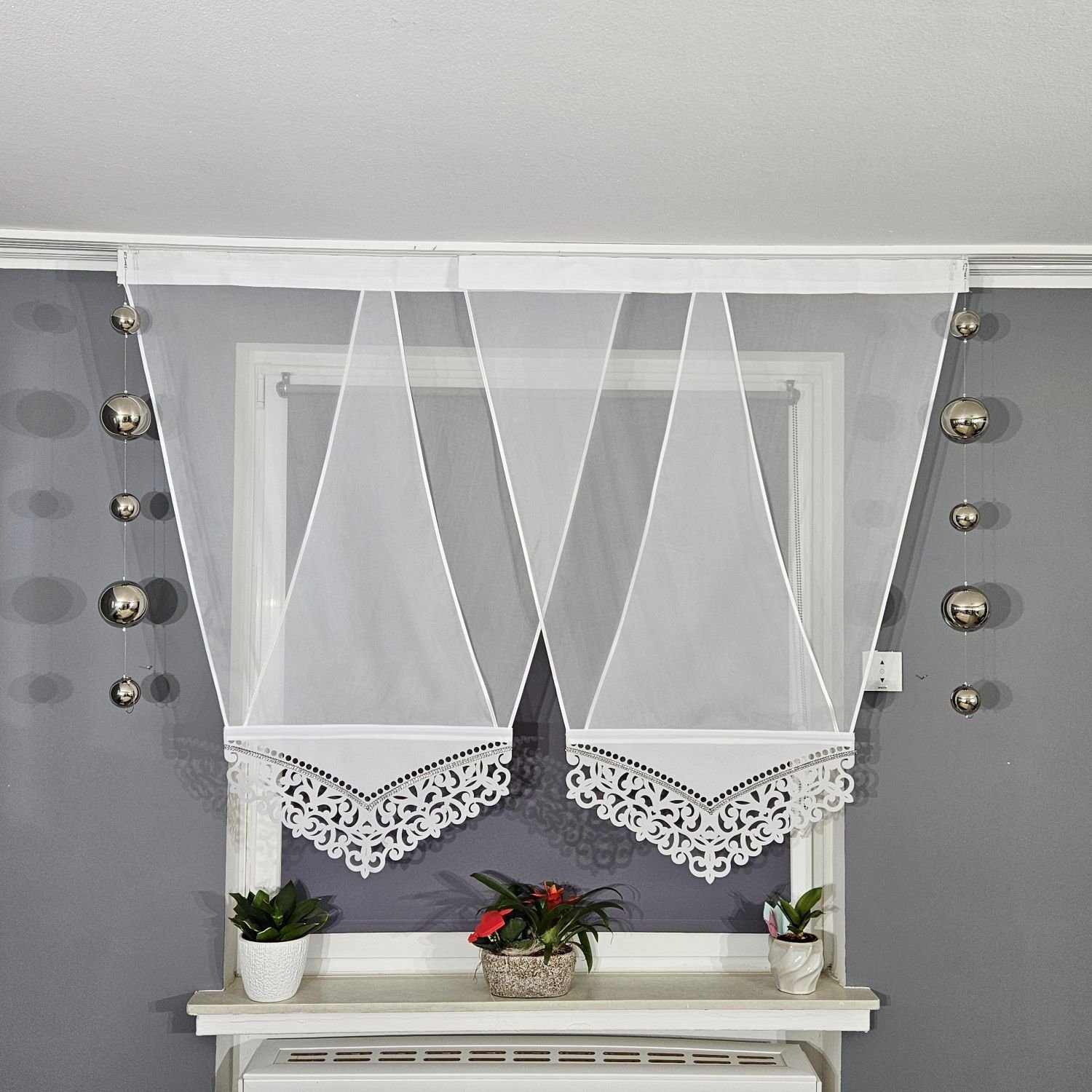 Schiebegardine 2er V Panel Voile, Gardinen by Justyna, Kräuselband (2 St), transparent, Modern, Panelgardine, Paneele, Fertiggardine, Scheibengardine, Fensterdeko