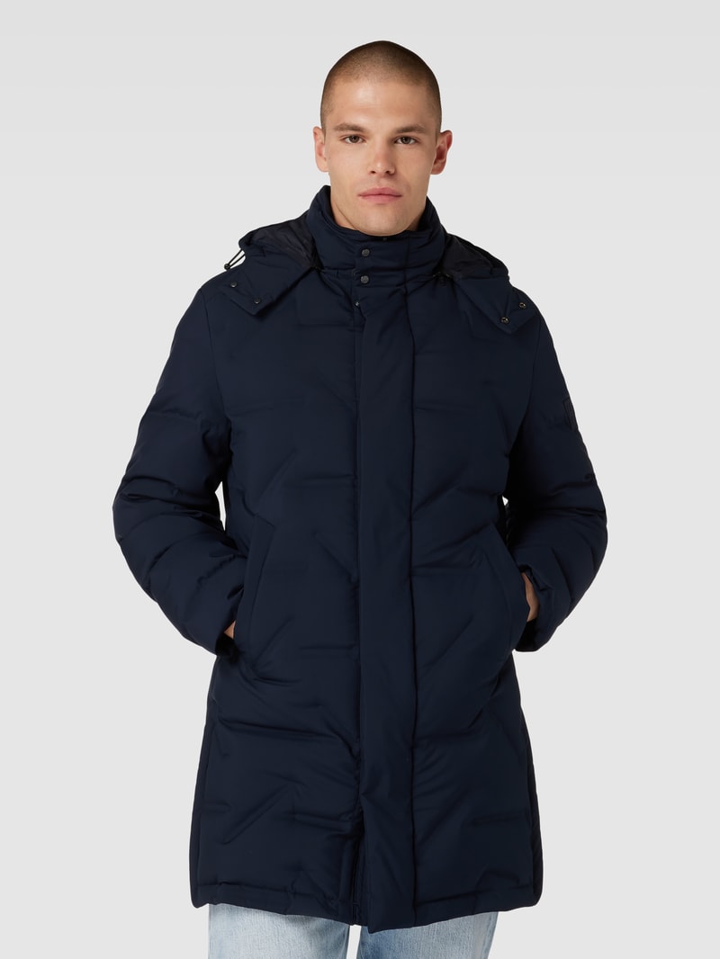 Steppjacke mit abnehmbarer Kapuze in marineblau