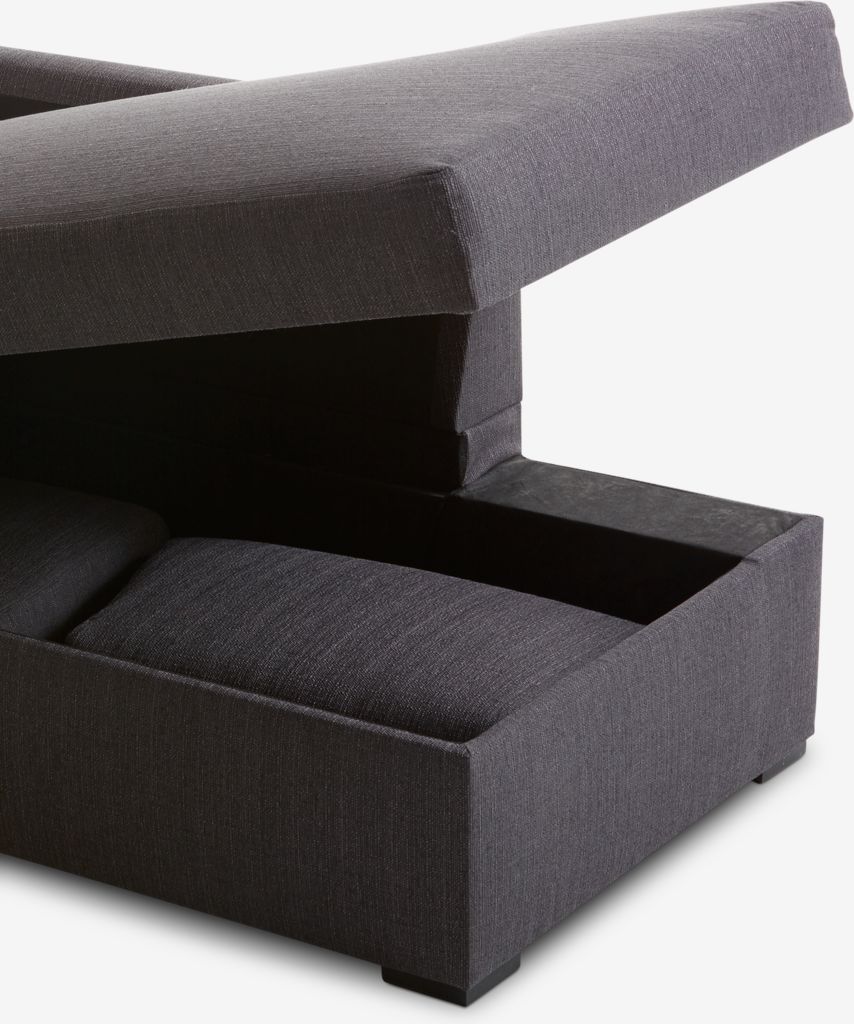 BEDSTED Sofa rozkładana z szezlongiem BEDSTED szara