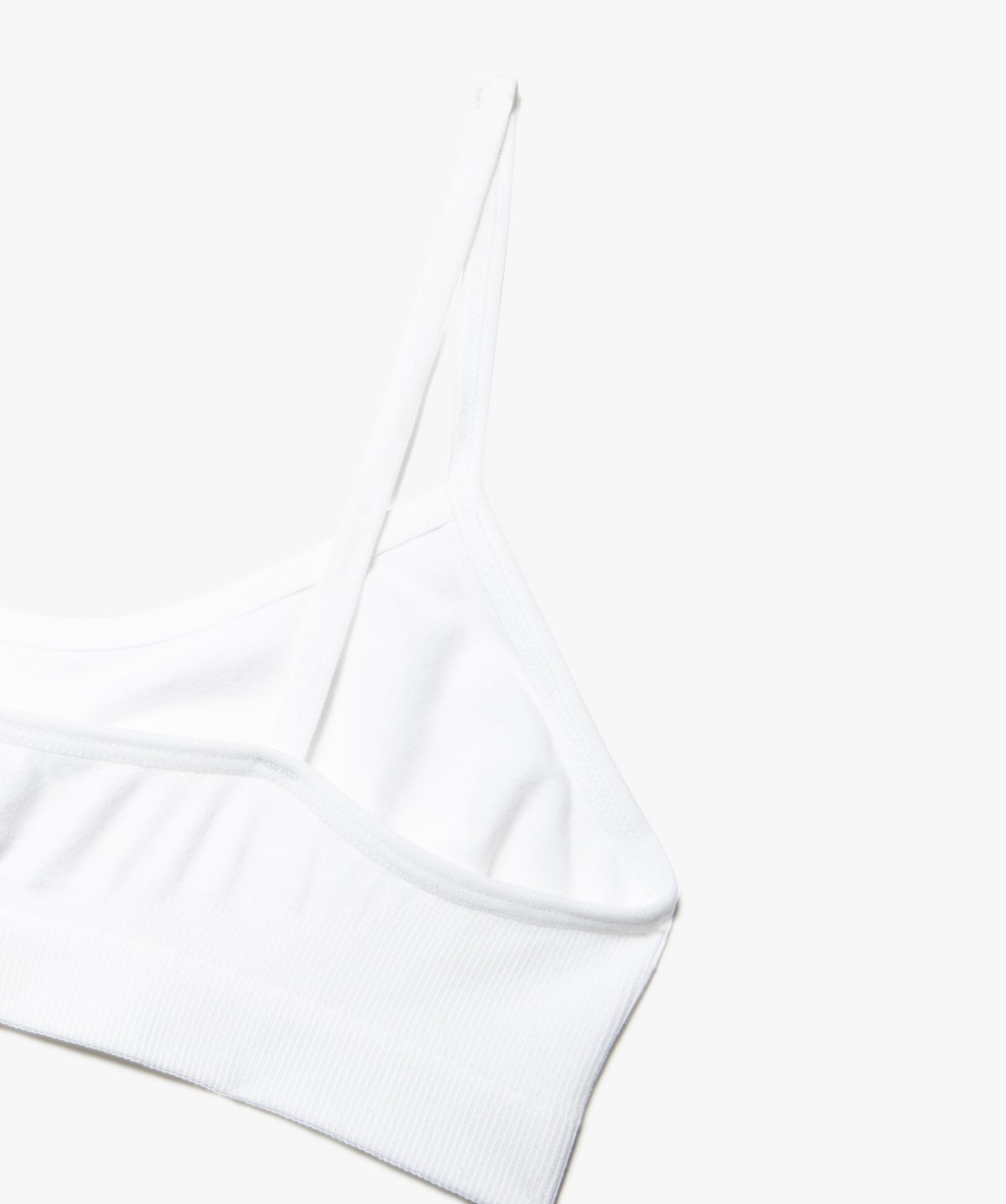 Brassière à fines bretelles en maille extensible fille blanc | GEMO