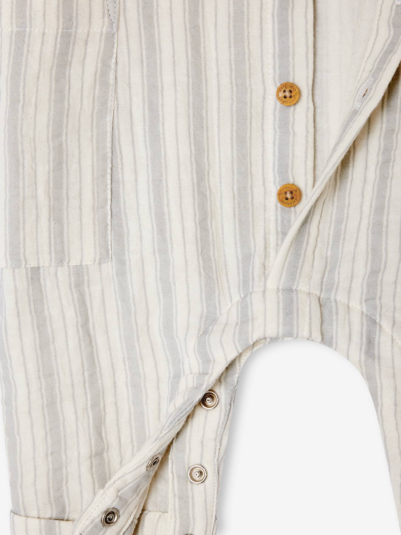 Vertbaudet Baby Musselin-Overall - cappuccino