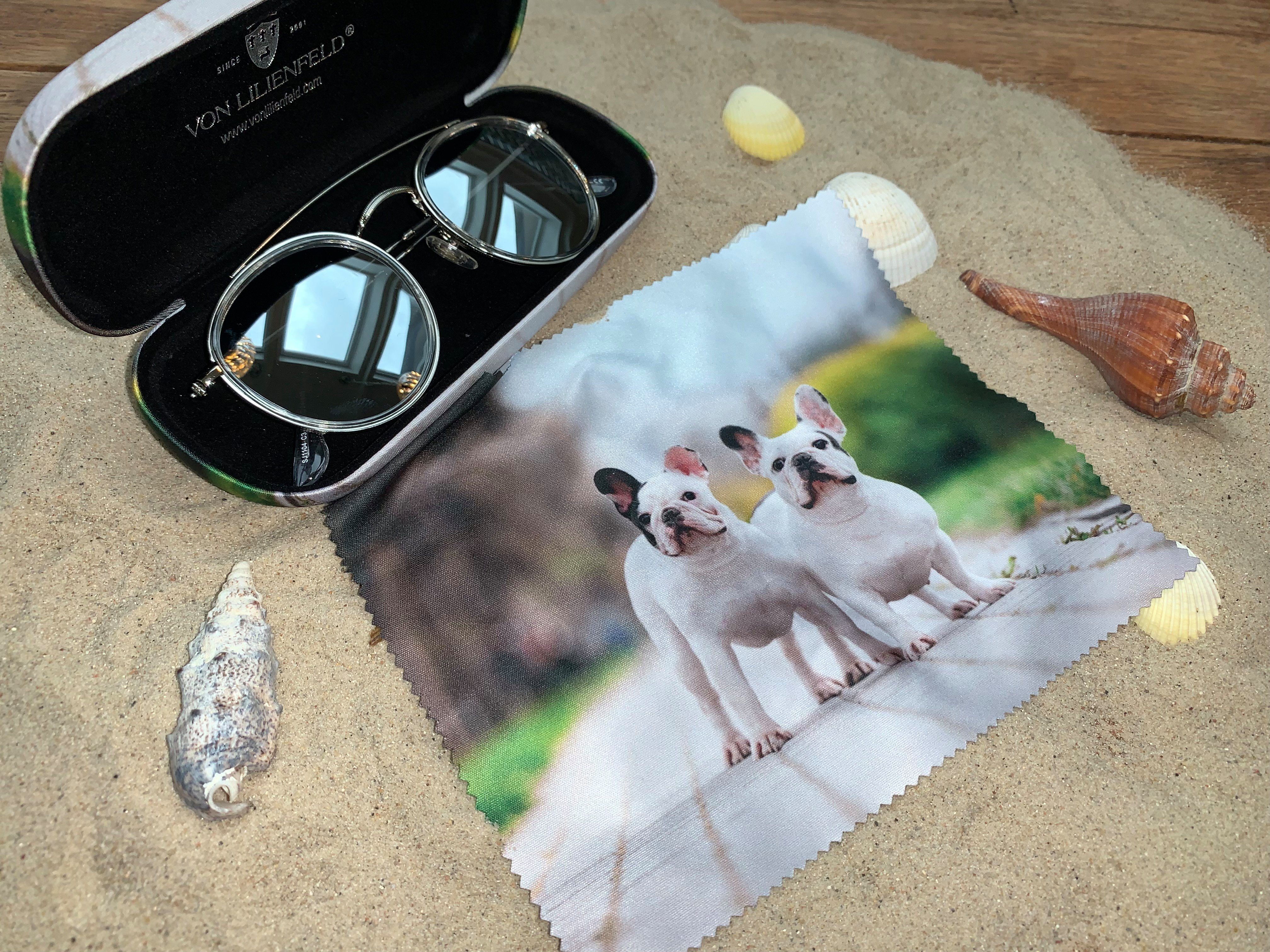 von Lilienfeld Brillenetui Brillenetui Französische Bulldoggen Hund Hardcase, stabiles mit Mikrofaser bezogenes Hardcase
