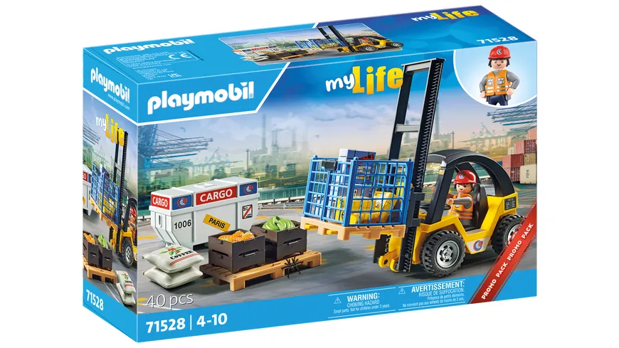 PLAYMOBIL 71528 - my Life - Gabelstapler mit Fracht