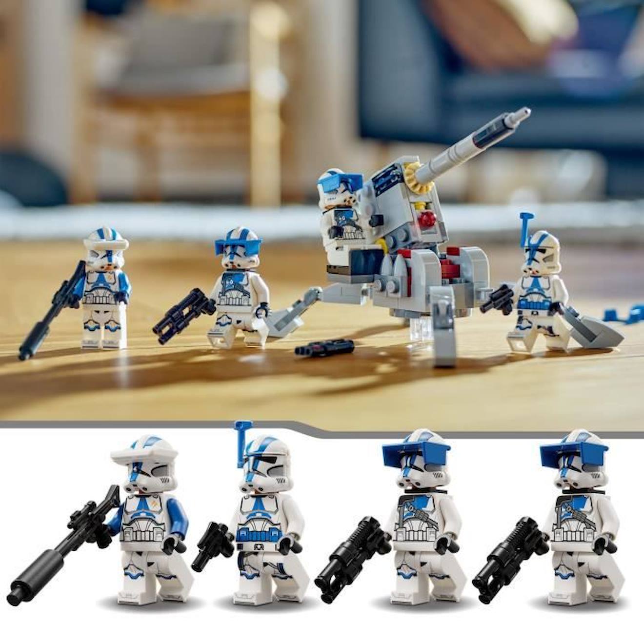 LEGO® Star Wars 75345 Pack de Combat des Clone Troopers de la 501ème Légion, Jouet avec Canon blanc