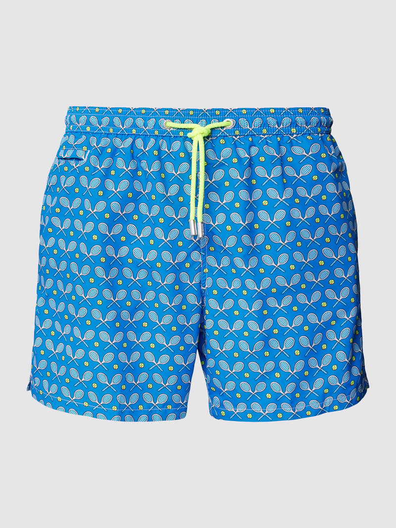 Badehose mit Allover-Print Modell 'FANTASY' in blau