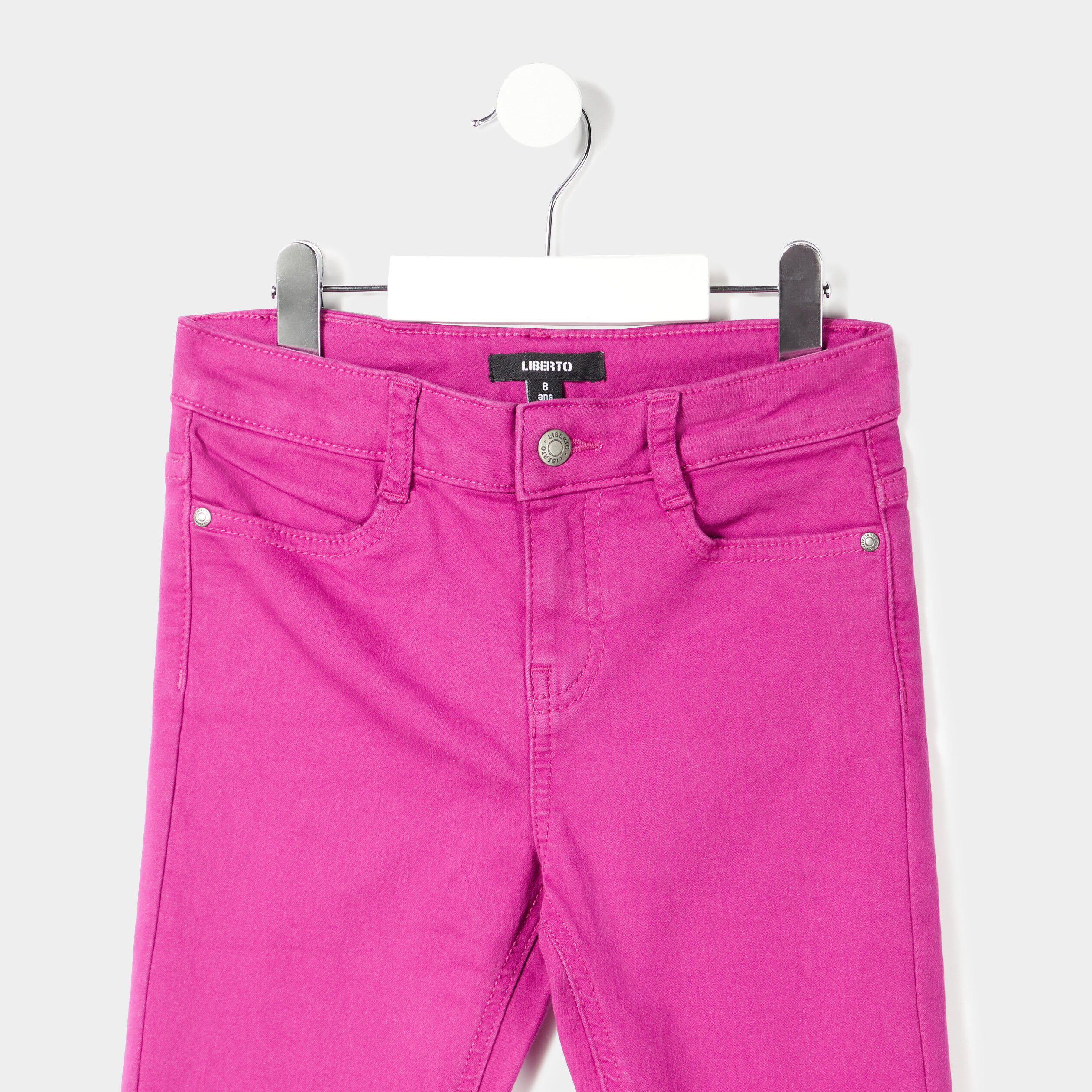 Pantalon droit taille ajustable Liberto violet foncé fille | La Halle