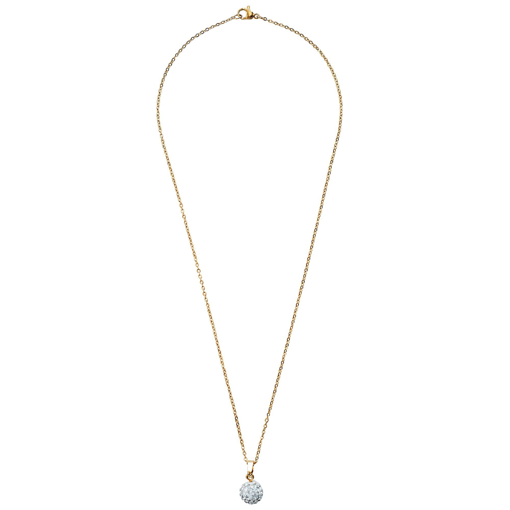 Collier boule cristaux et doré or fin