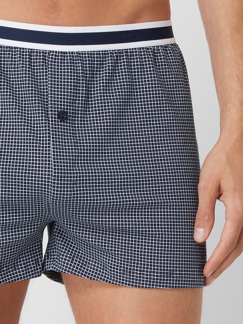 Boxershorts mit Gitterkaro in dunkelblau