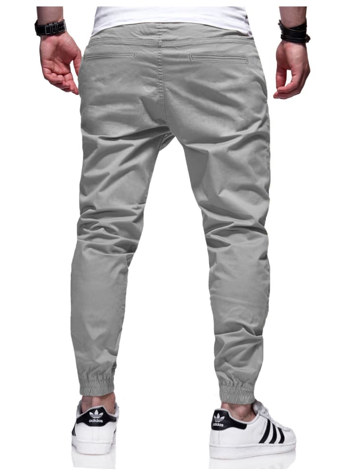 behype Chinohose - BHFORLI Jogger Chino Jeans Hose Stoffhose in Light Grey günstig kaufen