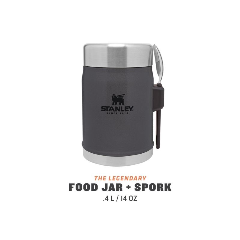 Classic Legendary Food Jar + Spork 14oz \/400ml Charcoal